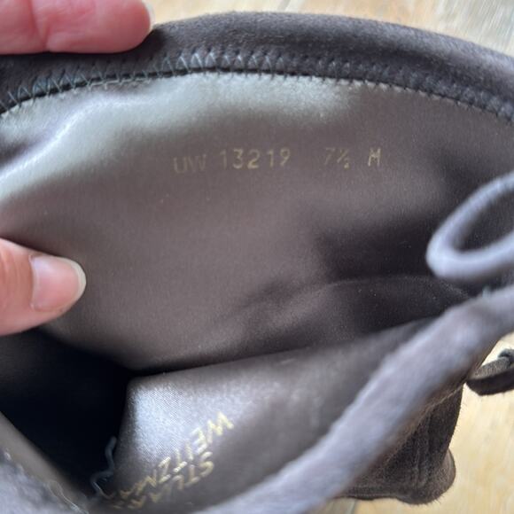 Stuart Weitzman Lowland Suede OTK Boots Grey Size 7.5 - Picture 8 of 9